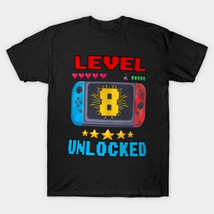 8th Birthday Level 8 Video Birthday T-Shirt